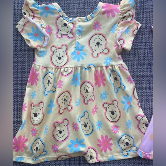 4 Piece Pooh Bear Baby Character Dress and Bloomer Set - Picture 11 of 15